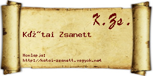 Kátai Zsanett névjegykártya