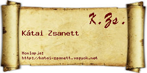 Kátai Zsanett névjegykártya